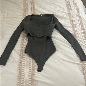 Dark Green Long Sleeve Bodysuit